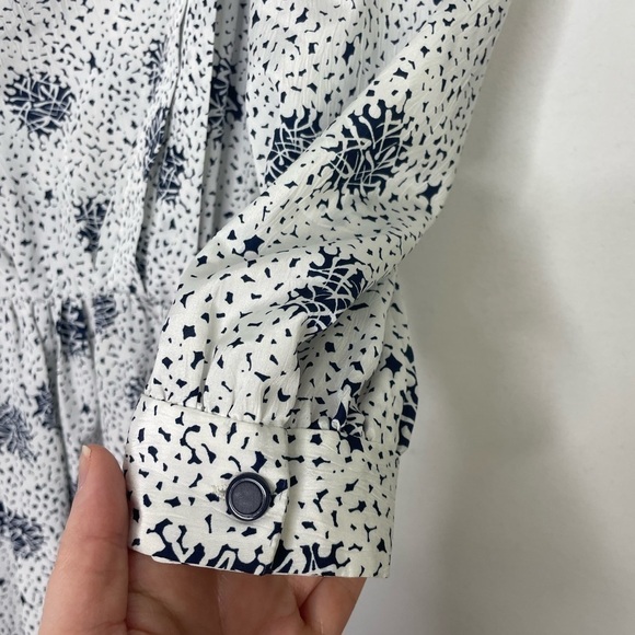 VINTAGE abstract print pleated details dress - Picture 4 of 8